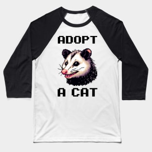 Adopt A Cat Pixel Baseball T-Shirt